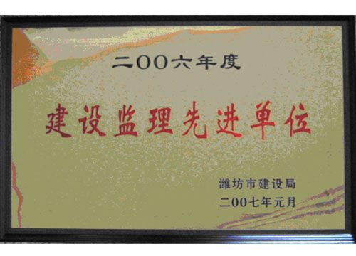点击查看详细信息<br>标题：2006年度建设监理先进单位 阅读次数：4772